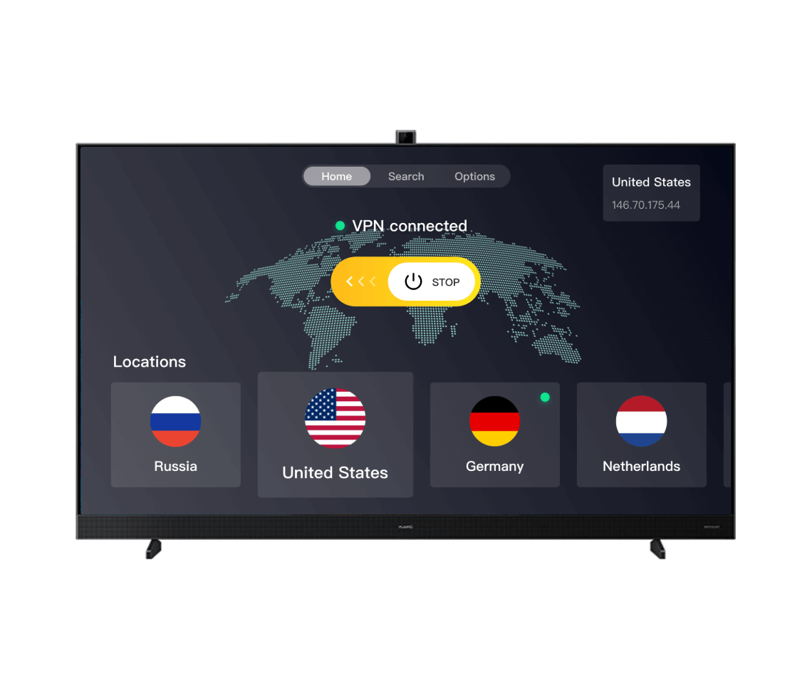 Android TV 客户端界面示意图